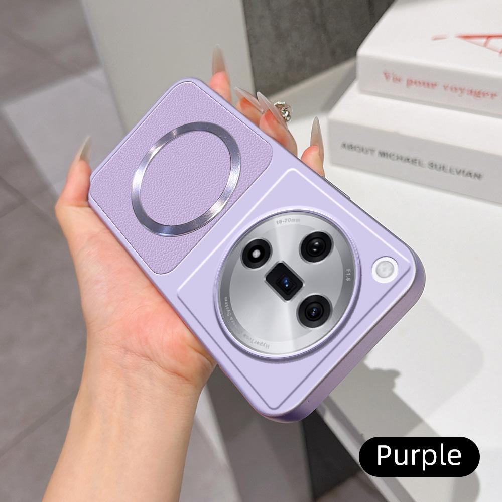 For OPPO Find X7 Lambskin Series Magnetic Skin Feel Phone Case(Purple)