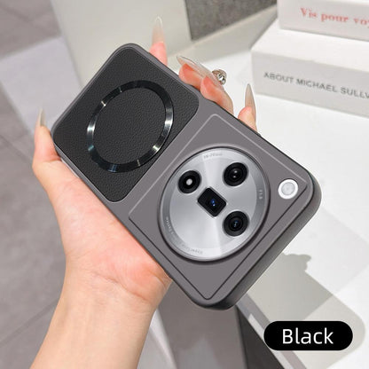 For OPPO Find X7 Lambskin Series Magnetic Skin Feel Phone Case(Black)