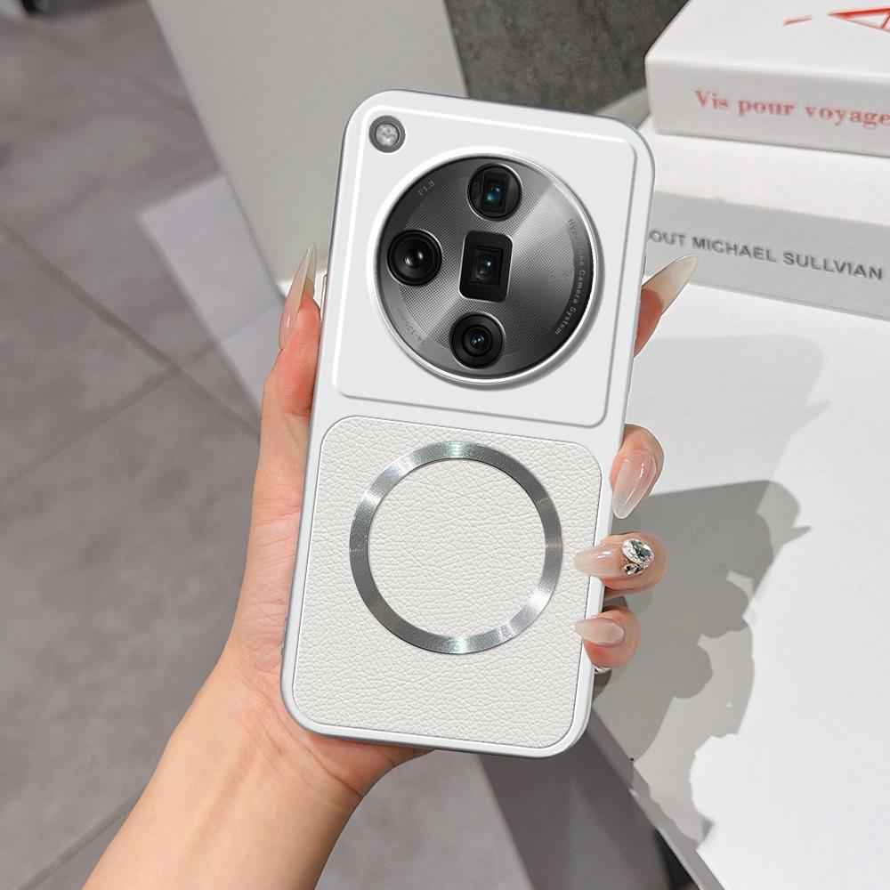 For OPPO Find X7 Ultra Lambskin Series Magnetic Skin Feel Phone Case(Silver)