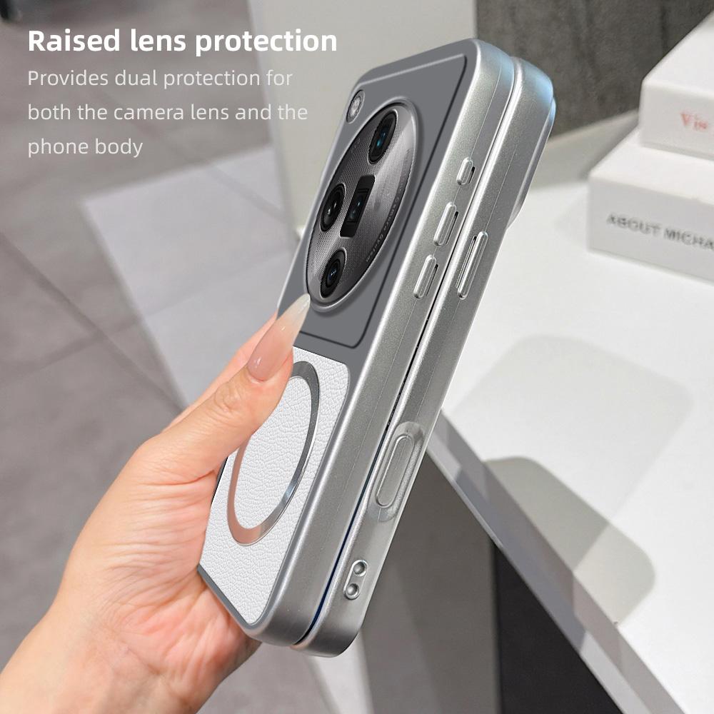 For OPPO Find X7 Ultra Lambskin Series Magnetic Skin Feel Phone Case(Silver)