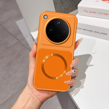 For OPPO Find X8 Lambskin Series Magnetic Skin Feel Phone Case(Orange)