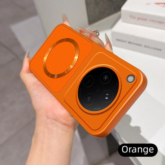 For OPPO Find X8 Lambskin Series Magnetic Skin Feel Phone Case(Orange)