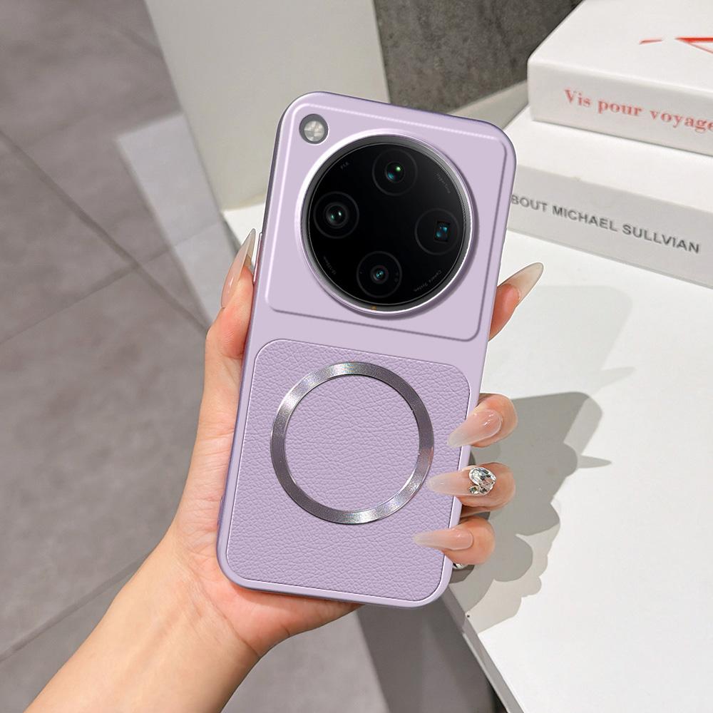 For OPPO Find X8 Pro Lambskin Series Magnetic Skin Feel Phone Case(Purple)
