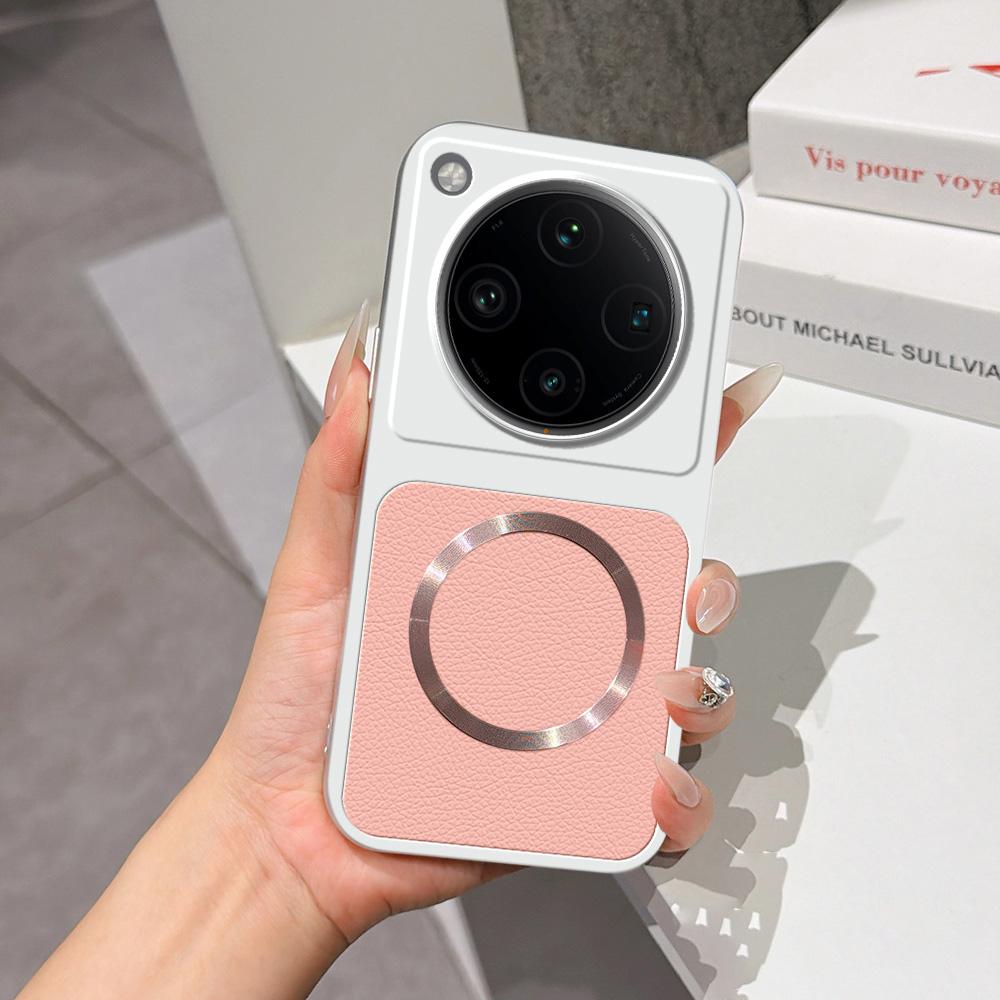 For OPPO Find X8 Pro Lambskin Series Magnetic Skin Feel Phone Case(Pink)