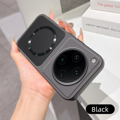 For OPPO Find X8 Pro Lambskin Series Magnetic Skin Feel Phone Case(Black)