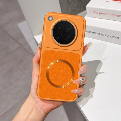 For OPPO Find X8s Lambskin Series Magnetic Skin Feel Phone Case(Orange)