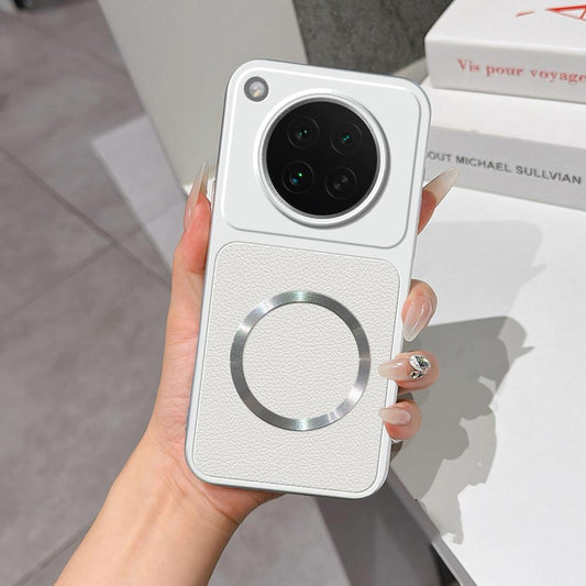 For OPPO Find X8s Lambskin Series Magnetic Skin Feel Phone Case(Silver)