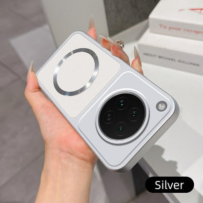 For OPPO Find X8s Lambskin Series Magnetic Skin Feel Phone Case(Silver)