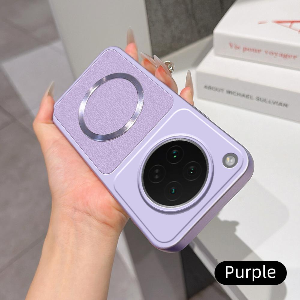 For OPPO Find X8s Lambskin Series Magnetic Skin Feel Phone Case(Purple)