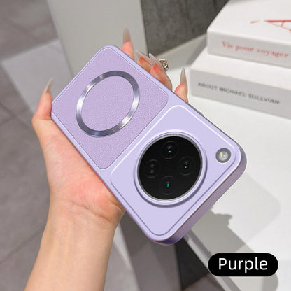 For OPPO Find X8s Lambskin Series Magnetic Skin Feel Phone Case(Purple)