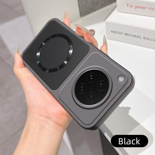 For OPPO Find X8s Lambskin Series Magnetic Skin Feel Phone Case(Black)