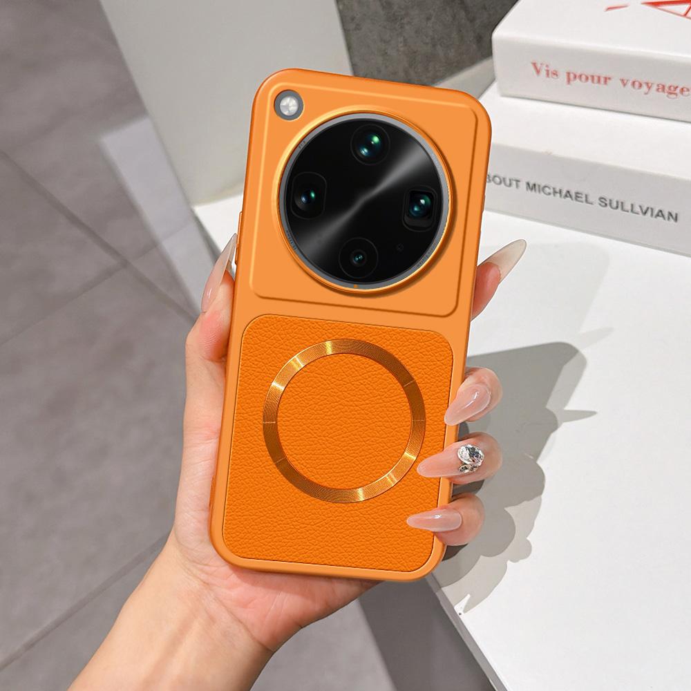 For OPPO Find X8 Ultra Lambskin Series Magnetic Skin Feel Phone Case(Orange)