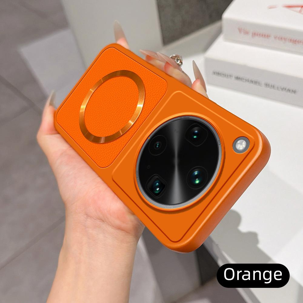 For OPPO Find X8 Ultra Lambskin Series Magnetic Skin Feel Phone Case(Orange)