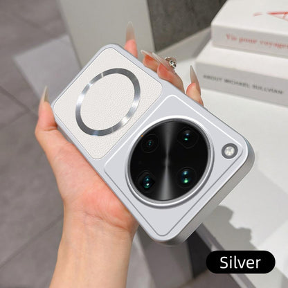 For OPPO Find X8 Ultra Lambskin Series Magnetic Skin Feel Phone Case(Silver)