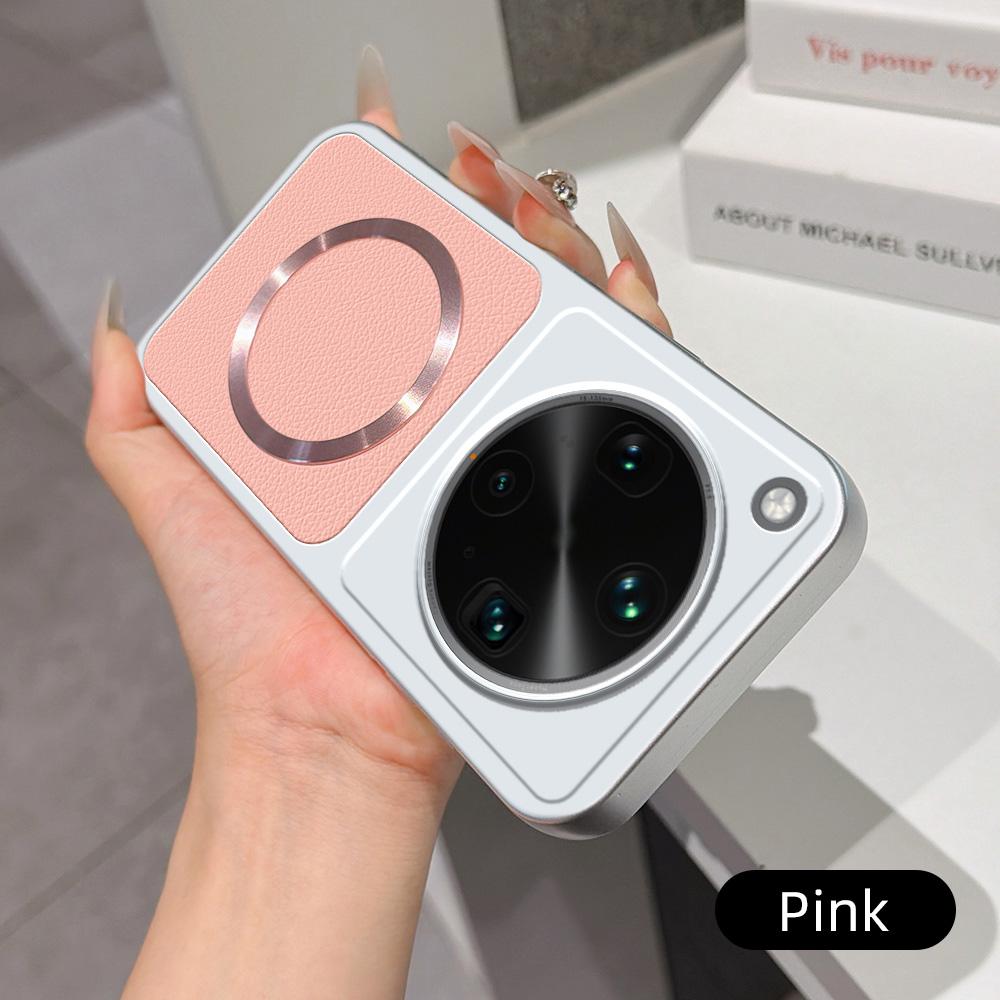 For OPPO Find X8 Ultra Lambskin Series Magnetic Skin Feel Phone Case(Pink)