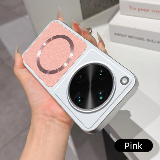 For OPPO Find X8 Ultra Lambskin Series Magnetic Skin Feel Phone Case(Pink)