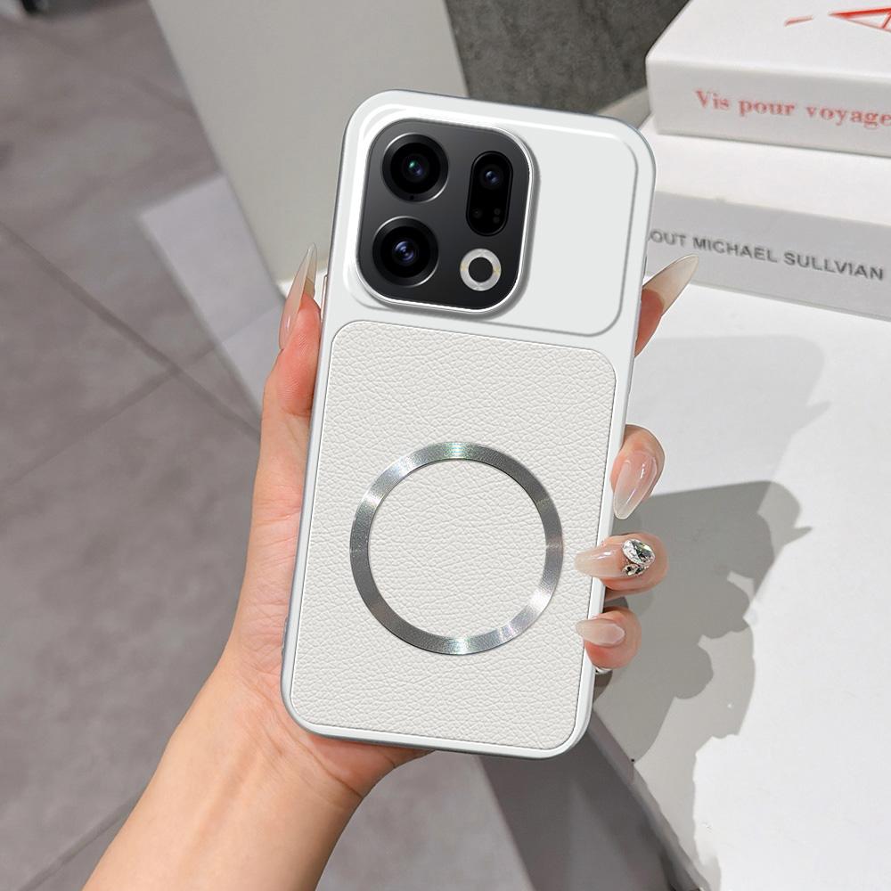 For OPPO Find X9 Lambskin Series Magnetic Skin Feel Phone Case(Silver)
