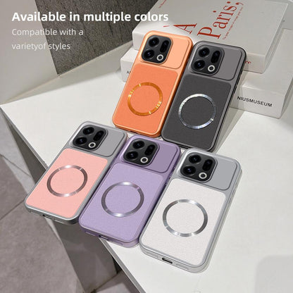 For OPPO Find X9 Lambskin Series Magnetic Skin Feel Phone Case(Silver)
