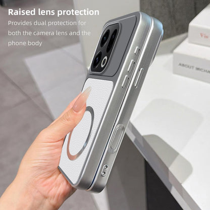 For OPPO Find X9 Lambskin Series Magnetic Skin Feel Phone Case(Silver)