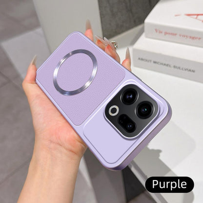 For OPPO Find X9 Lambskin Series Magnetic Skin Feel Phone Case(Purple)
