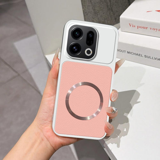 For OPPO Find X9 Lambskin Series Magnetic Skin Feel Phone Case(Pink)