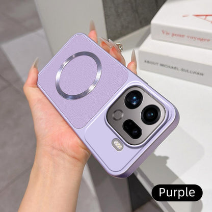 For OPPO Find X9 Pro Lambskin Series Magnetic Skin Feel Phone Case(Purple)