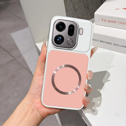 For OPPO Find X9 Pro Lambskin Series Magnetic Skin Feel Phone Case(Pink)