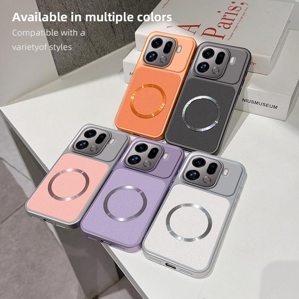 For OPPO Find X9 Pro Lambskin Series Magnetic Skin Feel Phone Case(Pink)