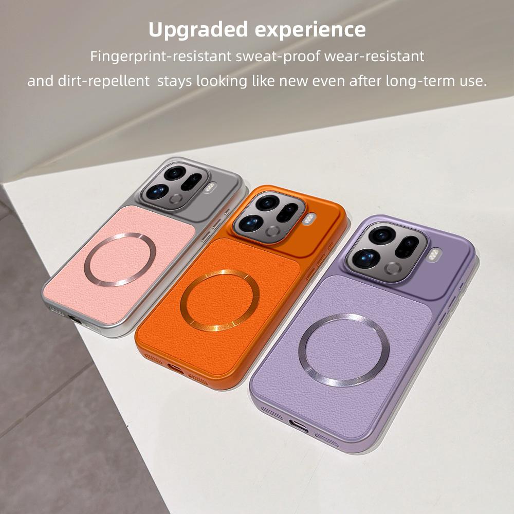 For OPPO Find X9 Pro Lambskin Series Magnetic Skin Feel Phone Case(Pink)