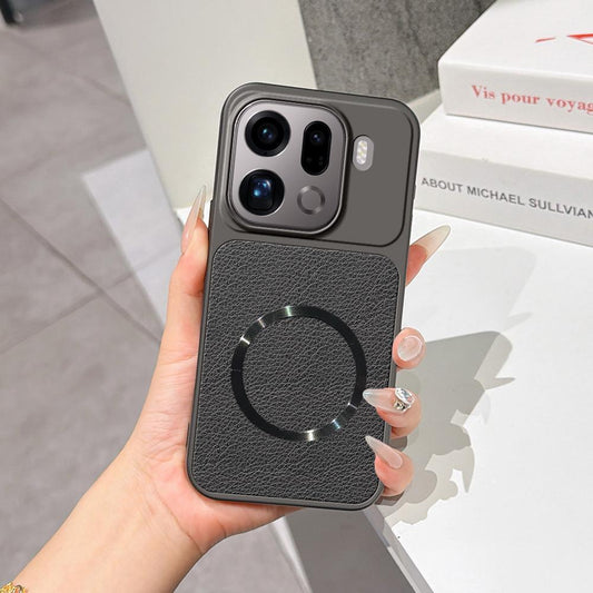 For OPPO Find X9 Pro Lambskin Series Magnetic Skin Feel Phone Case(Black)