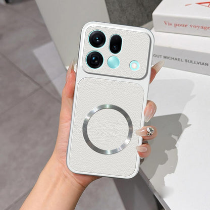 For OPPO Find X9s Pro 5G Lambskin Series Magnetic Skin Feel Phone Case(Silver)