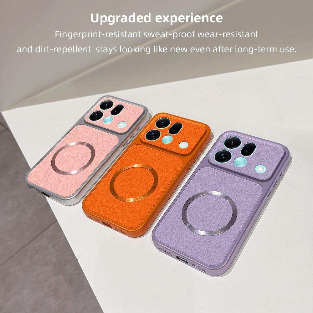For OPPO Find X9s Pro 5G Lambskin Series Magnetic Skin Feel Phone Case(Pink)