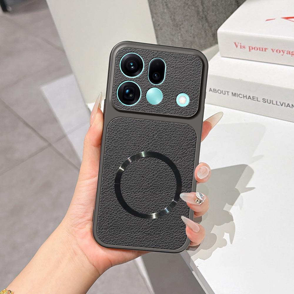 For OPPO Find X9s Pro 5G Lambskin Series Magnetic Skin Feel Phone Case(Black)