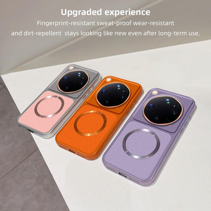 For OPPO Find X9 Ultra 5G Lambskin Series Magnetic Skin Feel Phone Case(Orange)