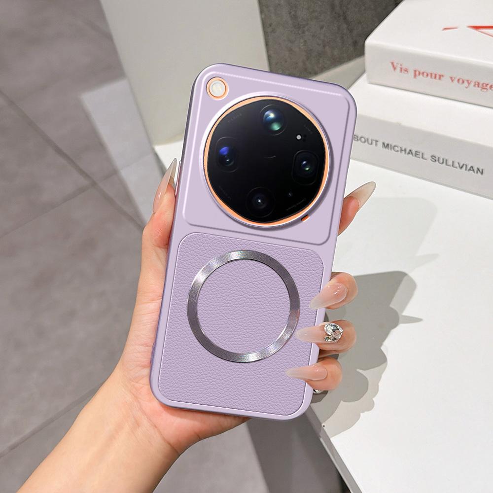 For OPPO Find X9 Ultra 5G Lambskin Series Magnetic Skin Feel Phone Case(Purple)