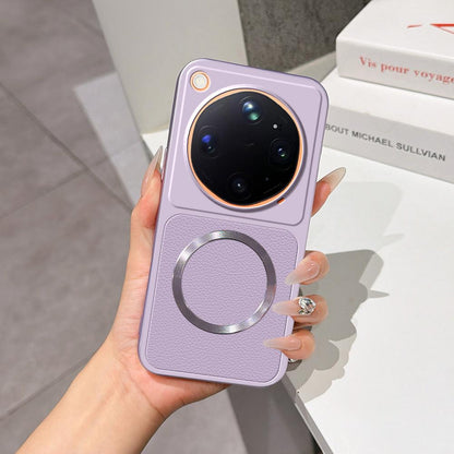 For OPPO Find X9 Ultra 5G Lambskin Series Magnetic Skin Feel Phone Case(Purple)