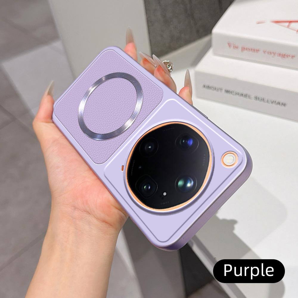 For OPPO Find X9 Ultra 5G Lambskin Series Magnetic Skin Feel Phone Case(Purple)