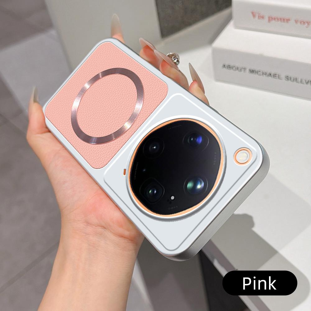 For OPPO Find X9 Ultra 5G Lambskin Series Magnetic Skin Feel Phone Case(Pink)