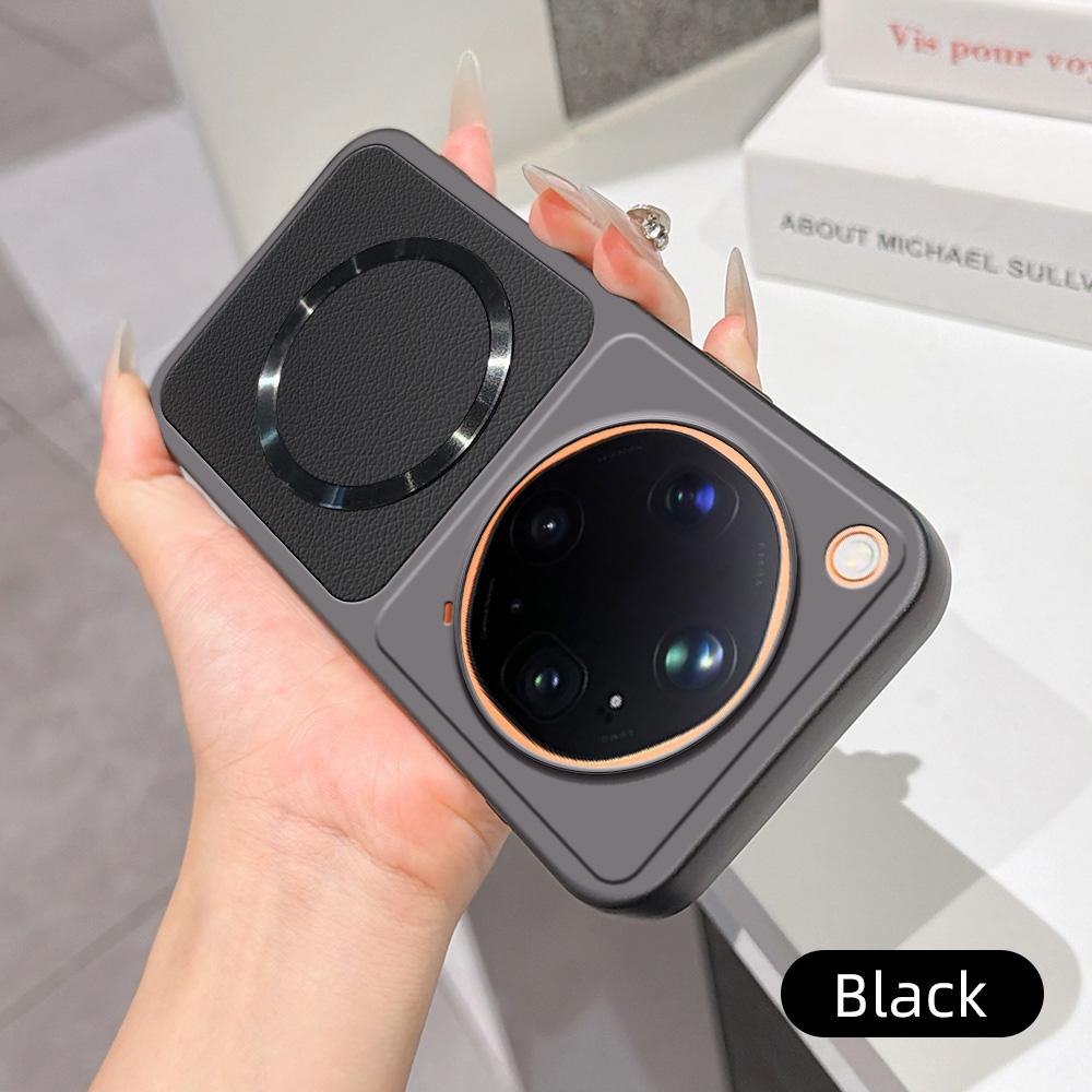 For OPPO Find X9 Ultra 5G Lambskin Series Magnetic Skin Feel Phone Case(Black)