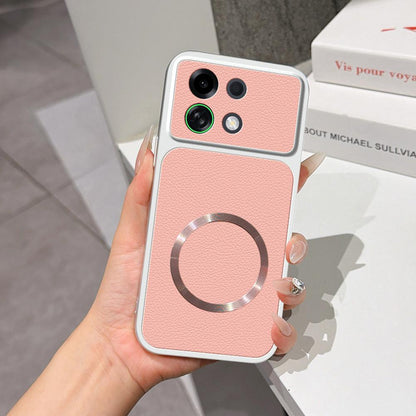 For OPPO K13 Turbo 5G Lambskin Series Magnetic Skin Feel Phone Case(Pink)