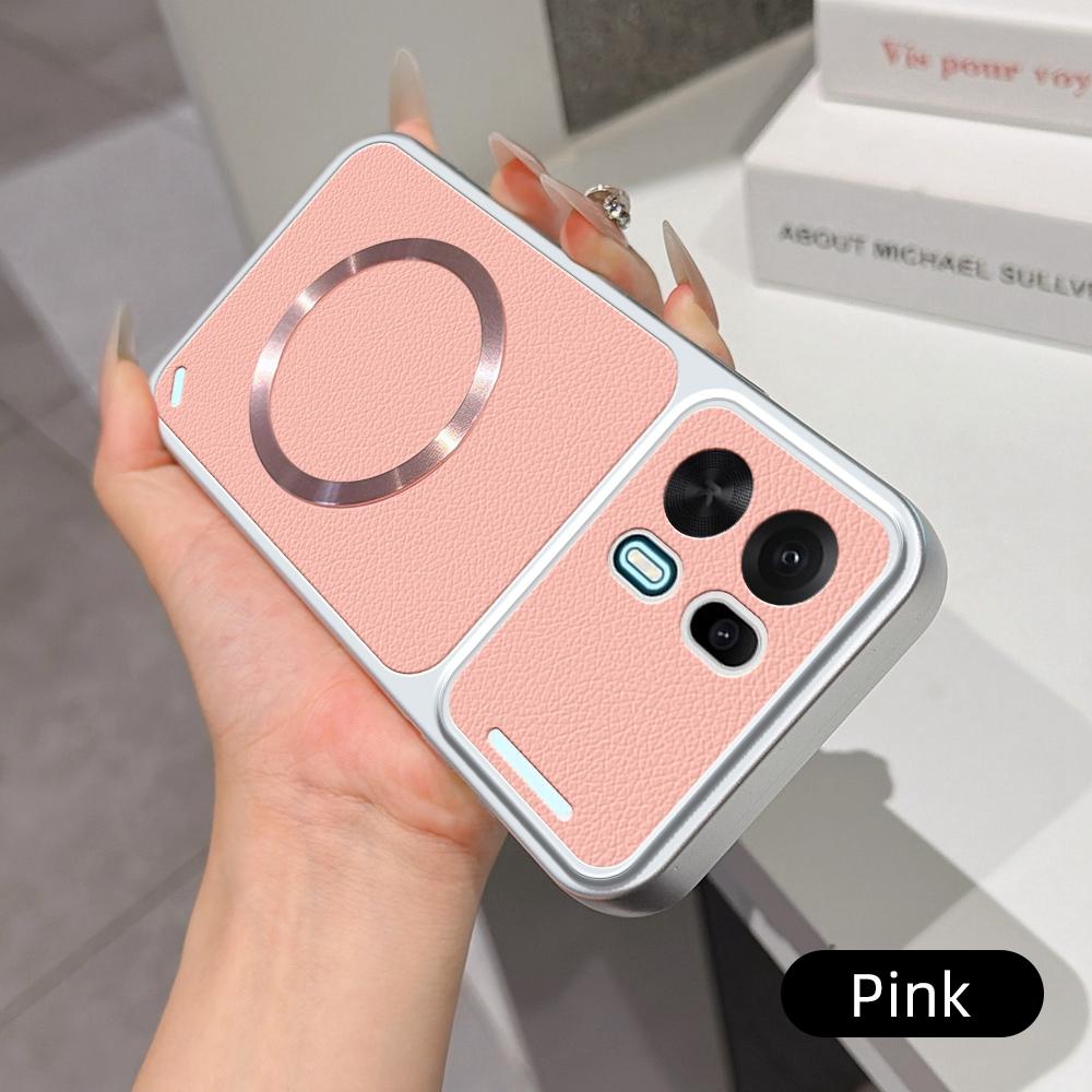 For OPPO K15 Pro 5G Lambskin Series Magnetic Skin Feel Phone Case(Pink)