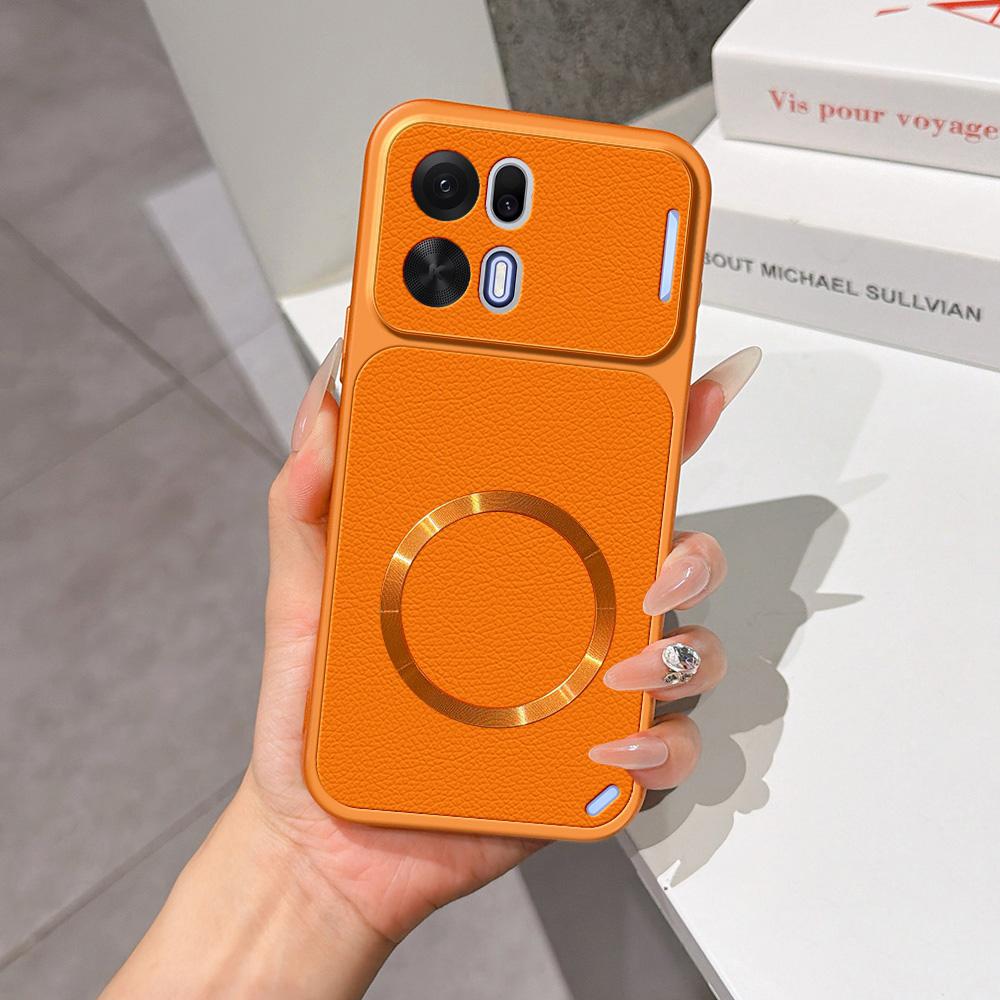 For OPPO K15 Pro+ Lambskin Series Magnetic Skin Feel Phone Case(Orange)