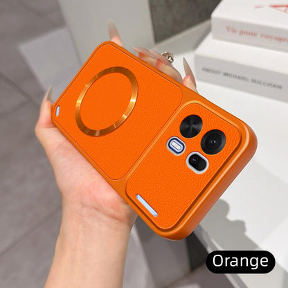 For OPPO K15 Pro+ Lambskin Series Magnetic Skin Feel Phone Case(Orange)