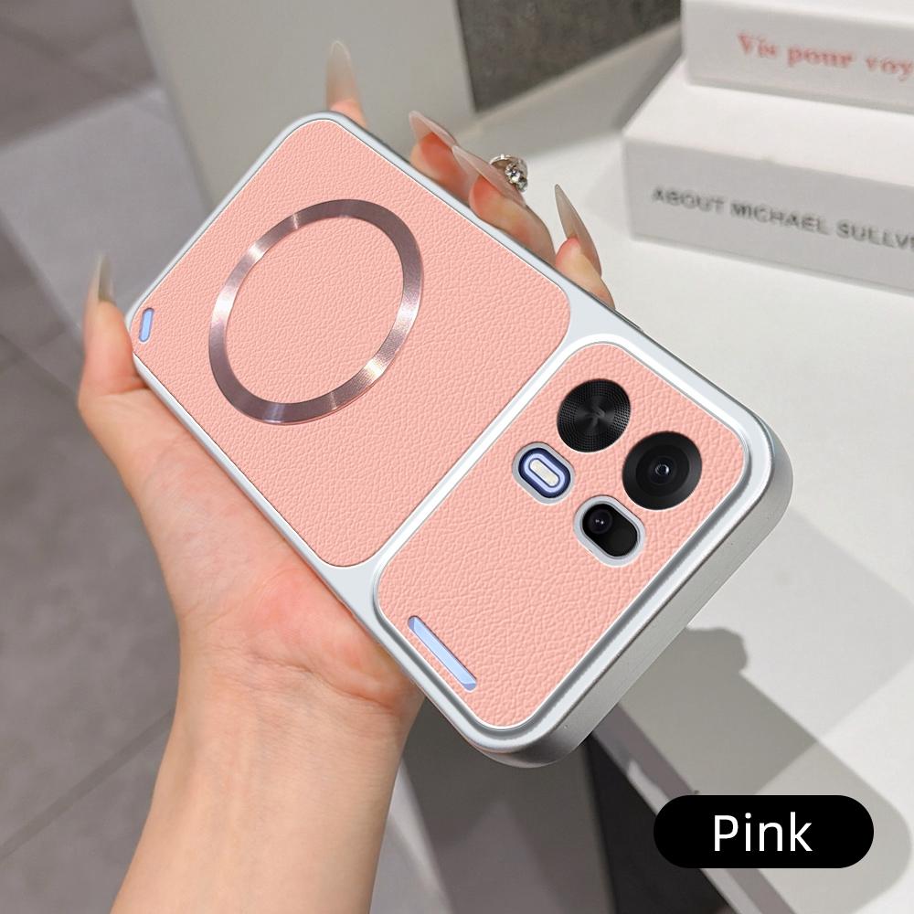 For OPPO K15 Pro+ Lambskin Series Magnetic Skin Feel Phone Case(Pink)