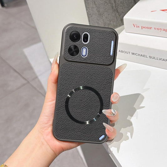 For OPPO K15 Pro+ Lambskin Series Magnetic Skin Feel Phone Case(Black)