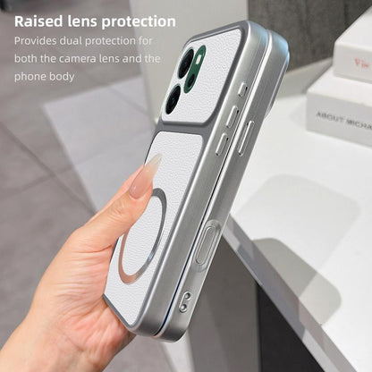 For OPPO Reno14 F 5G Lambskin Series Magnetic Skin Feel Phone Case(Orange)