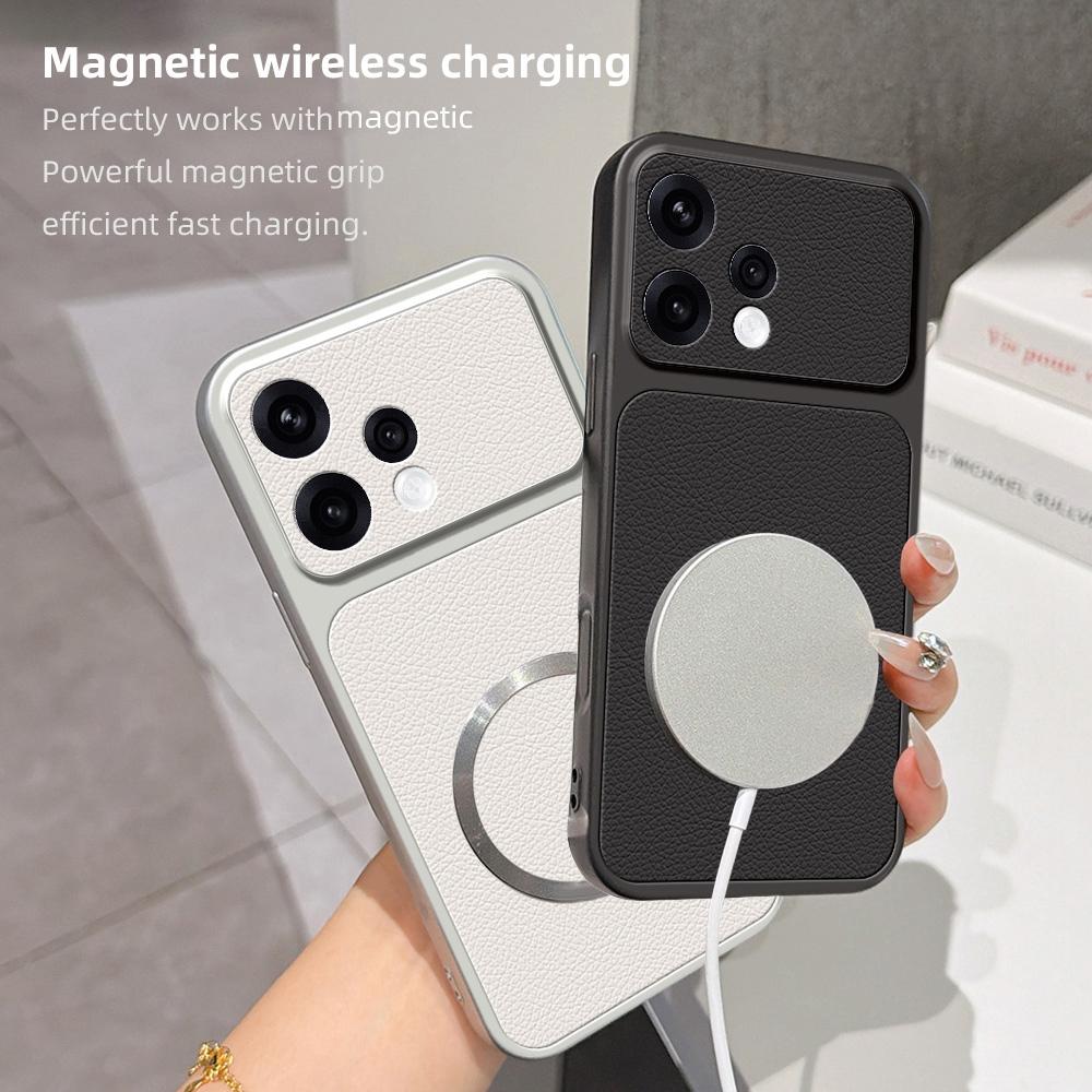 For OPPO Reno15 5G Global Lambskin Series Magnetic Skin Feel Phone Case(Silver)