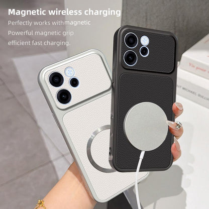For OPPO Reno15 F 5G Lambskin Series Magnetic Skin Feel Phone Case(Orange)