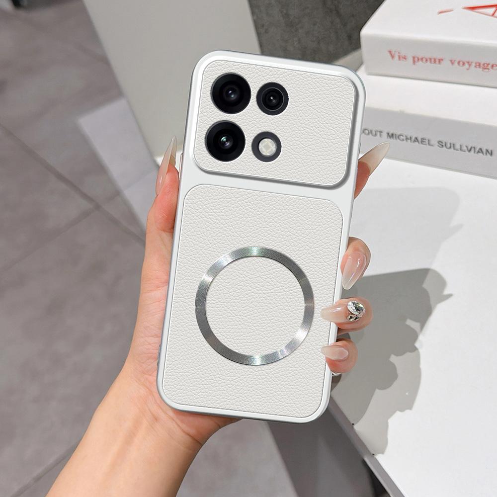 For OPPO Reno16 Pro 5G Global Lambskin Series Magnetic Skin Feel Phone Case(Silver)