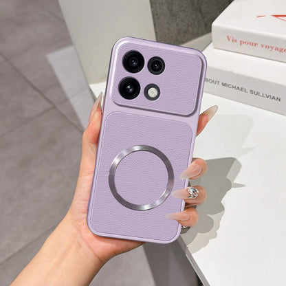 For OPPO Reno16 Pro 5G Global Lambskin Series Magnetic Skin Feel Phone Case(Purple)